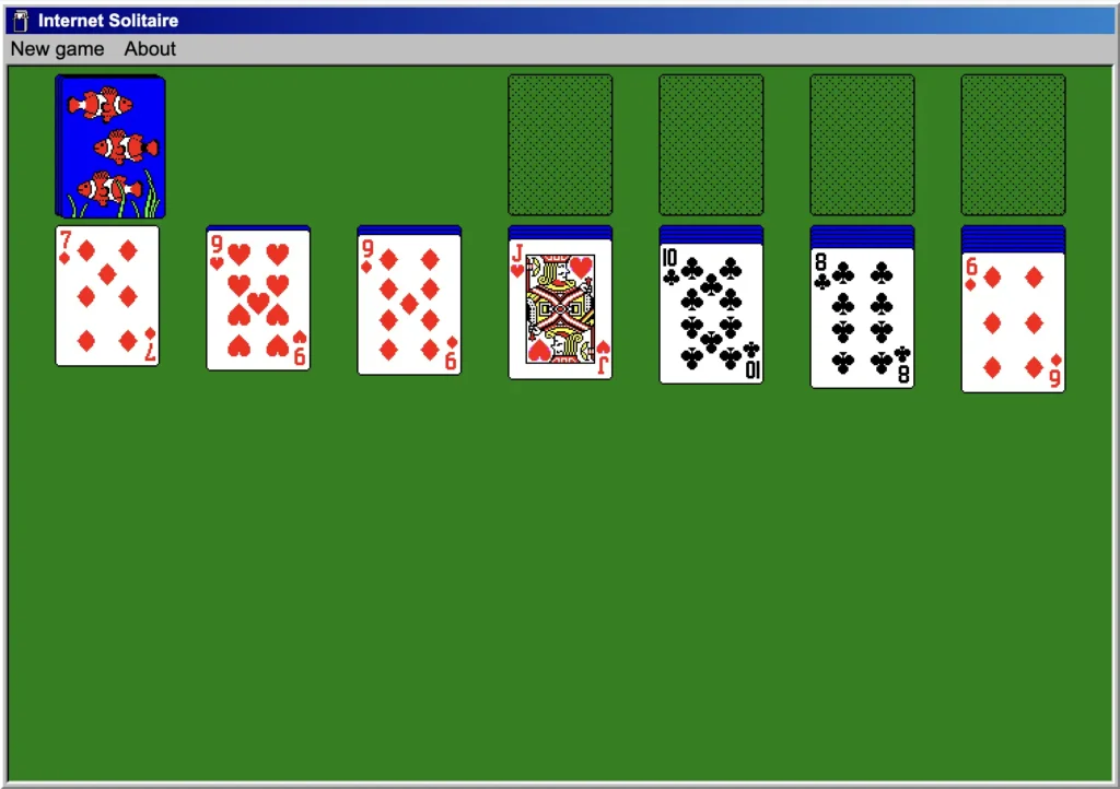 Screenshot of Internet Solitaire online game